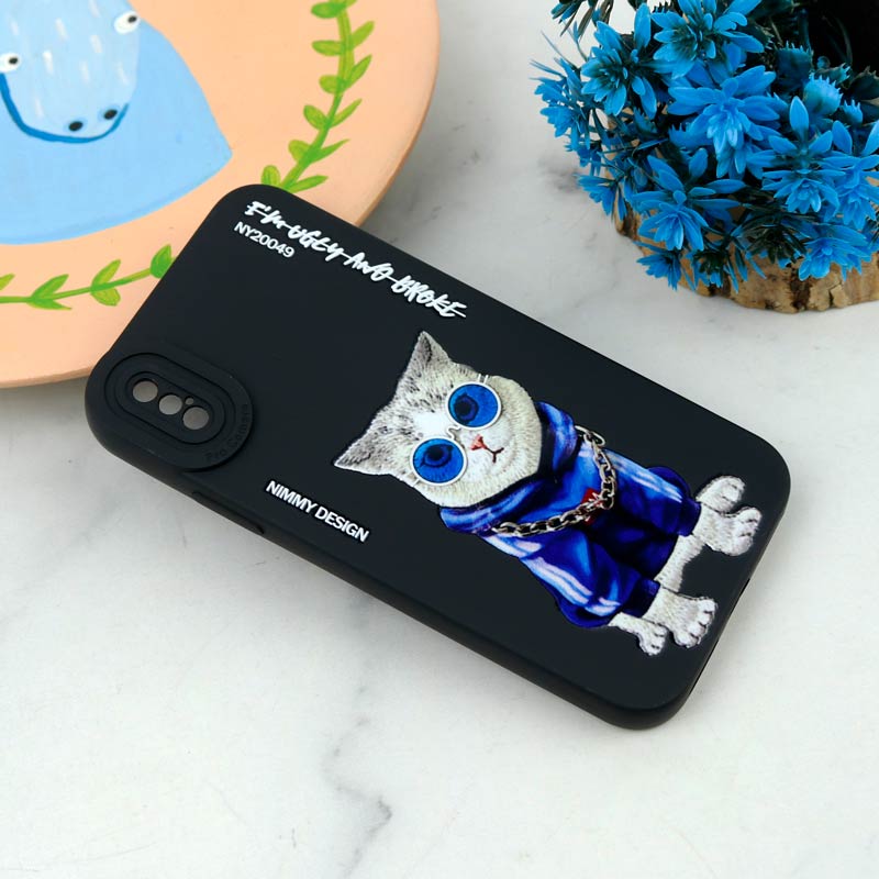 قاب سیلیکونی طرحدار محافظ لنزدار iPhone X/XS
