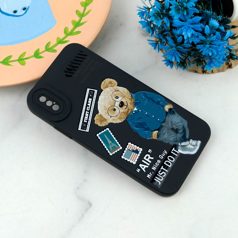 قاب سیلیکونی طرحدار محافظ لنزدار iPhone X/XS