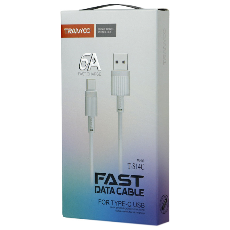 کابل تایپ سی فست شارژ Tranyoo T-S14C 6A 1m