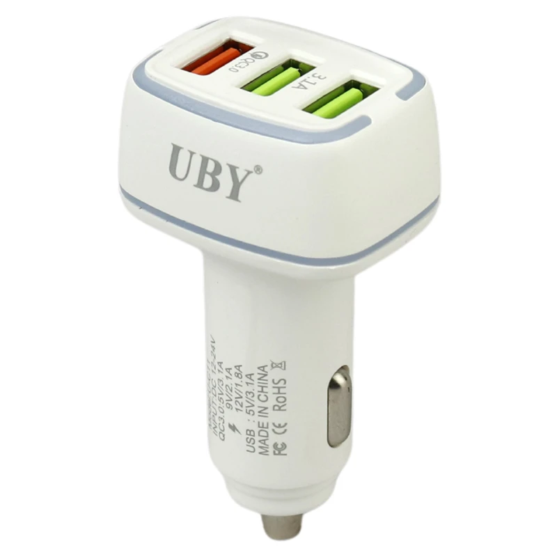 شارژر فندکی فست شارژ UBY U-C11 3.1A QC3.0 + کابل میکرو یو اس بی