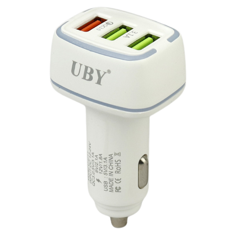 شارژر فندکی فست شارژ UBY U-C11 3.1A QC3.0 + کابل میکرو یو اس بی