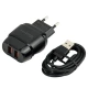 شارژر دیواری فست شارژ Verity AP2123 2Port 2.4A + کابل میکرو یو اس بی