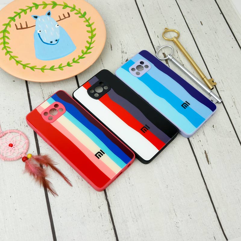 قاب محافظ لنزدار پشت گلسی آبرنگی Xiaomi Poco X3