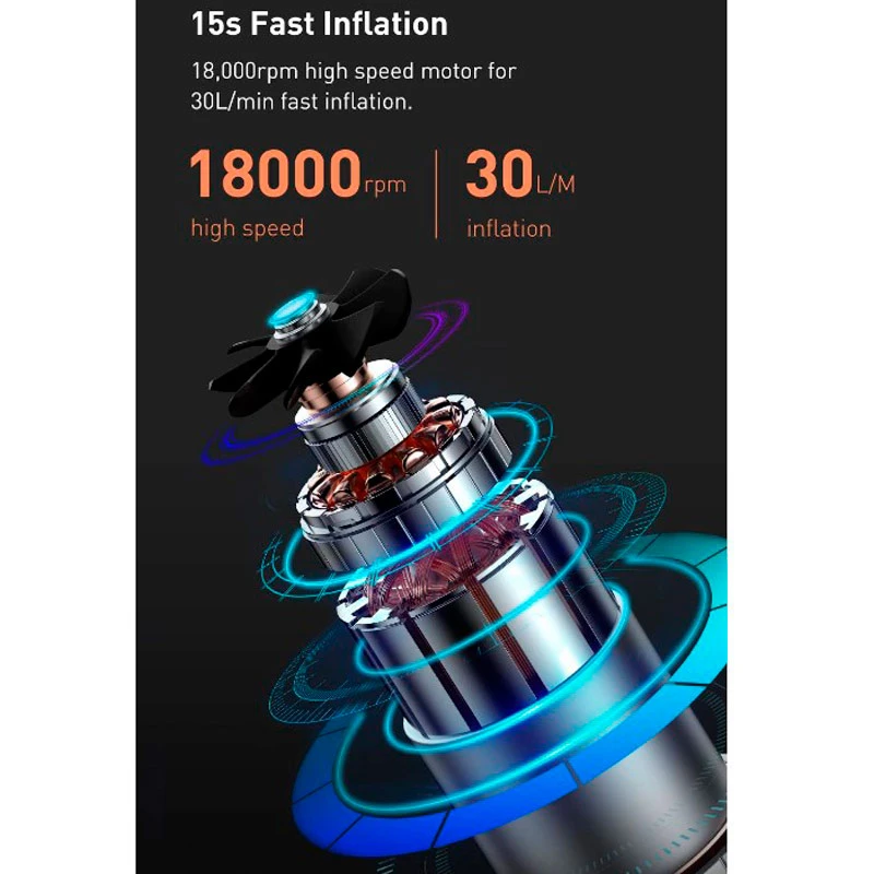 پمپ باد باسئوس Super Mini Inflator Pump BS-CG003 CRCQ000001