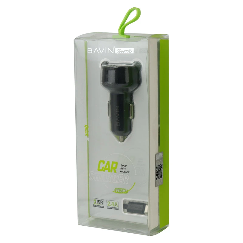 شارژر فندکی فست شارژ Bavin PC310 2.4A 12W + کابل تایپ سی