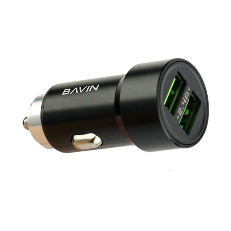 شارژر فندکی فست شارژ Bavin PC375 2.4A 12W + کابل تایپ سی