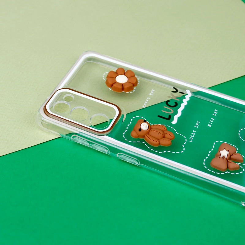 قاب عروسکی خرس بیسکویتی محافظ لنزدار Samsung Galaxy S20 FE