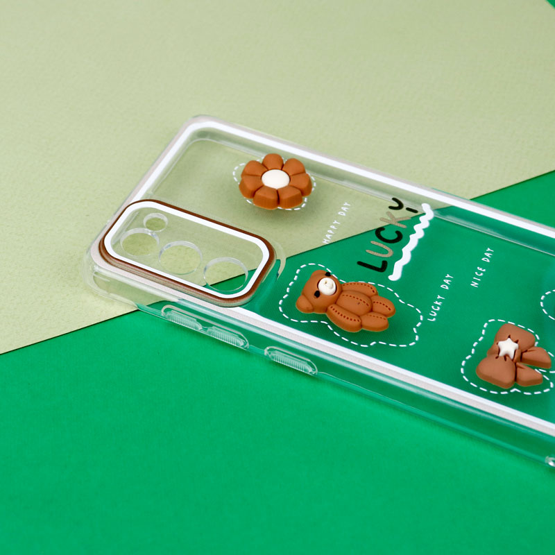 قاب عروسکی خرس بیسکویتی محافظ لنزدار Samsung Galaxy S20 FE
