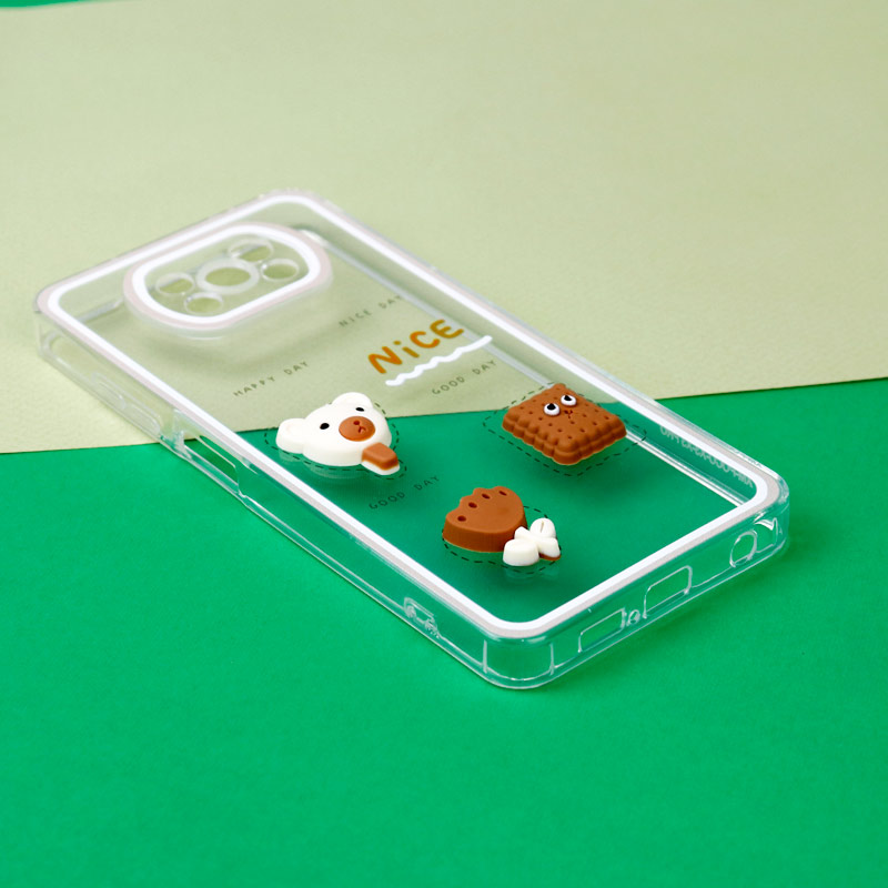قاب عروسکی خرس بیسکویتی محافظ لنزدار Xiaomi poco X3