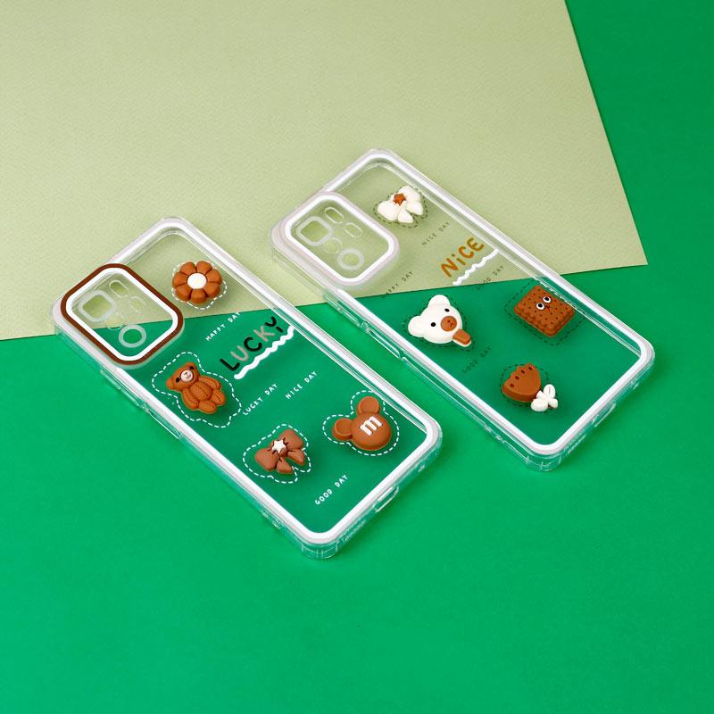 قاب عروسکی خرس بیسکویتی محافظ لنزدار Xiaomi poco X3 GT
