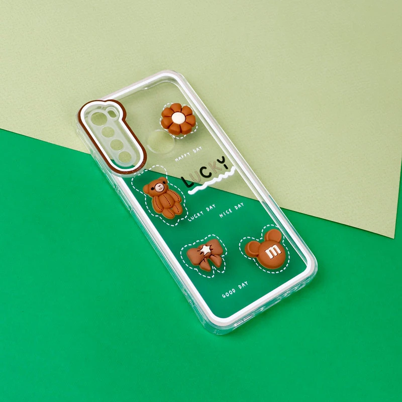 قاب عروسکی خرس بیسکویتی محافظ لنزدار Xiaomi Redmi Note 8