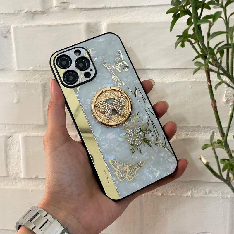 قاب طرح پروانه ای محافظ لنزدار برجسته پاپ سوکت دار iPhone 13 Pro Max