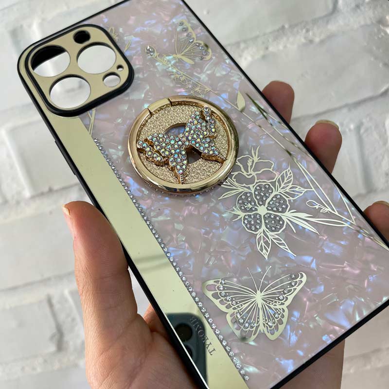 قاب طرح پروانه ای محافظ لنزدار برجسته پاپ سوکت دار iPhone 13 Pro Max