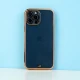 قاب ژله ای ساده دور رنگی محافظ لنزدار iPhone 13 Pro Max صورتی