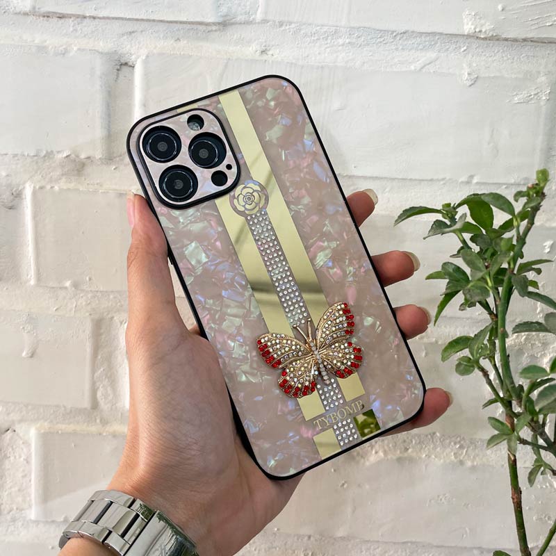 قاب طرح پروانه ای محافظ لنزدار برجسته iPhone 13 Pro Max