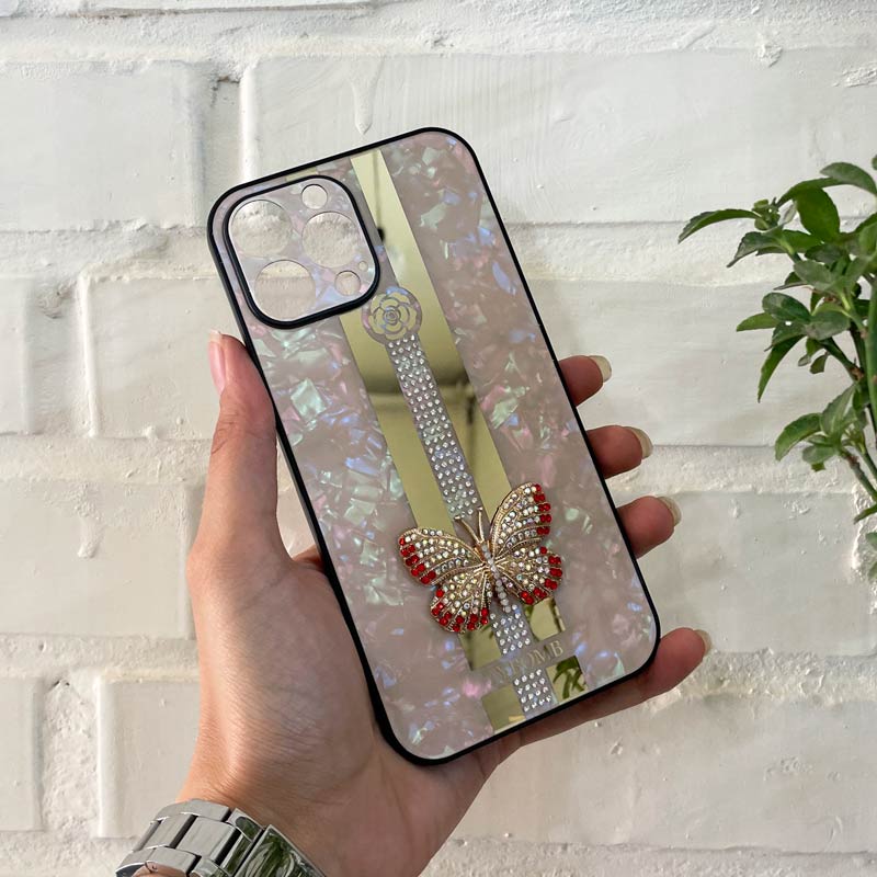 قاب طرح پروانه ای محافظ لنزدار برجسته iPhone 13 Pro Max