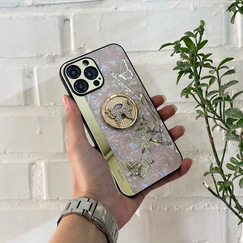 قاب طرح پروانه ای محافظ لنزدار برجسته پاپ سوکت دار iPhone 13 Pro Max