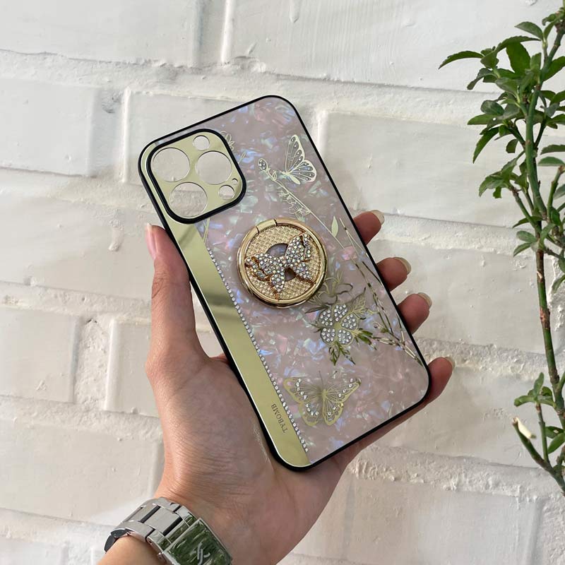 قاب طرح پروانه ای محافظ لنزدار برجسته پاپ سوکت دار iPhone 13 Pro Max