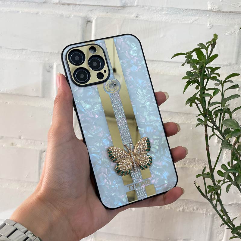 قاب طرح پروانه ای محافظ لنزدار برجسته iPhone 13 Pro Max