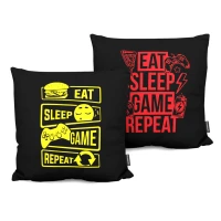 کوسن گیمینگ طرح Eat Sleep Game Repeat