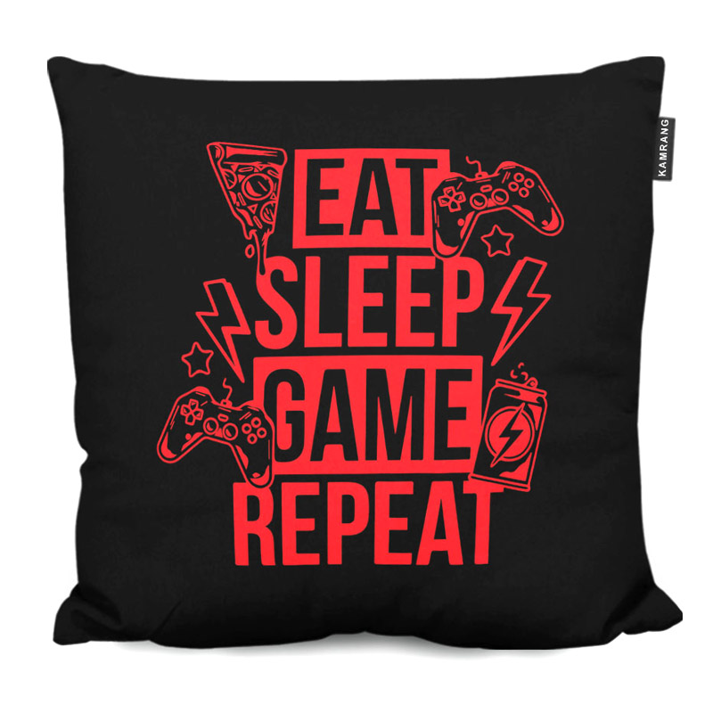 کوسن گیمینگ طرح Eat Sleep Game Repeat