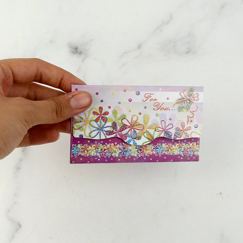 پاکت سکه گلدار اکلیلی ۱۰۵x62mm بسته ۱۰۰ عددی