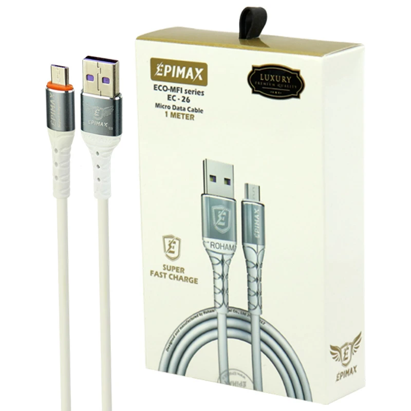 کابل میکرو یو اس بی فست شارژ 5 آمپر اپی مکس EC-26 طول 1 متر