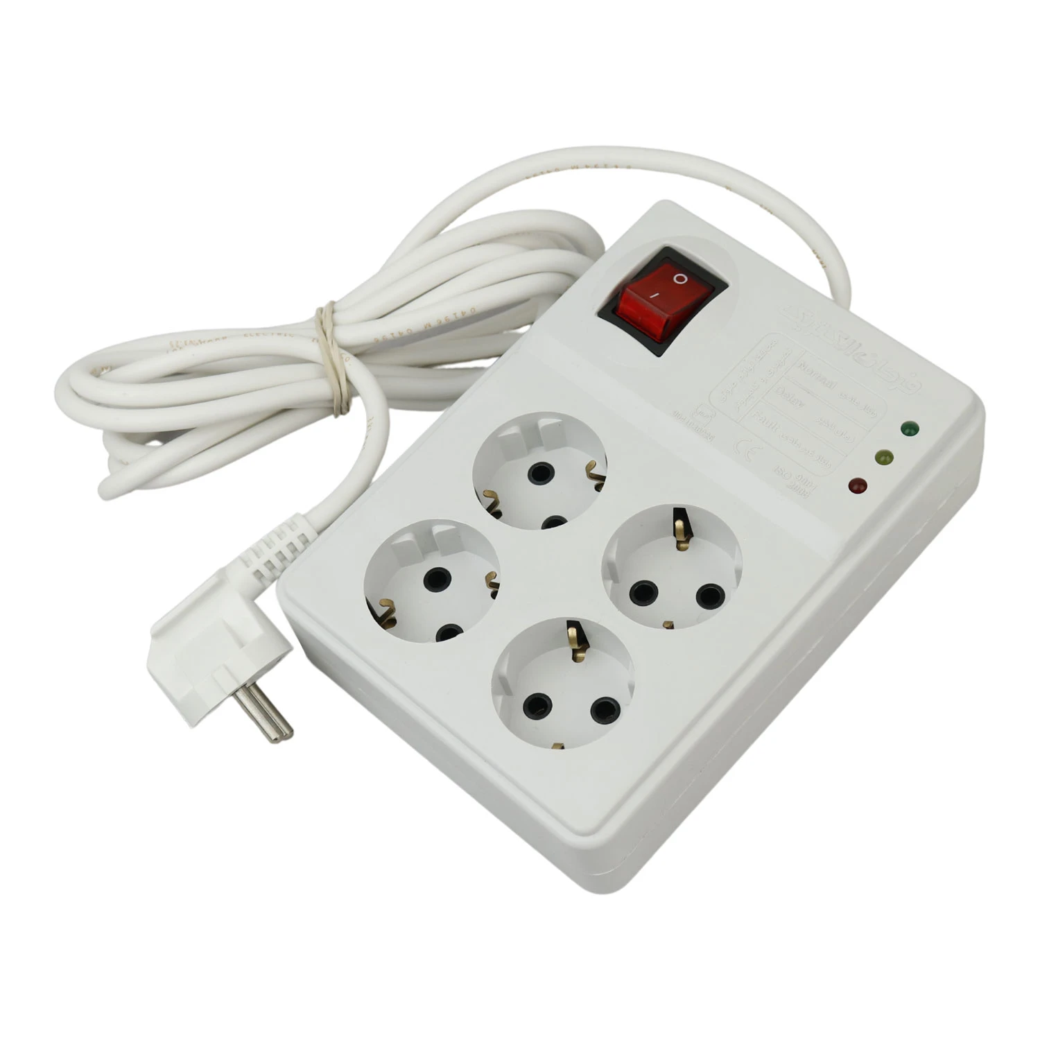 محافظ برق صوتی تصویری 4 خانه ارت دار فرحان الکتریک با کابل 3 متری Farhan Electric FEPS4445