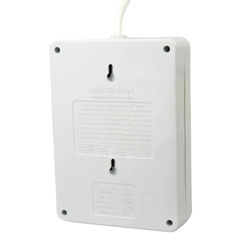 محافظ برق صوتی تصویری 4 خانه ارت دار فرحان الکتریک با کابل 3 متری Farhan Electric FEPS4445