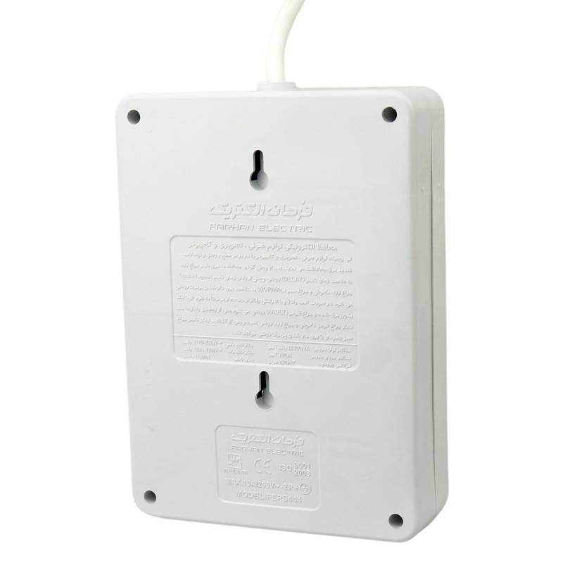 محافظ برق صوتی تصویری 4 خانه ارت دار فرحان الکتریک با کابل 3 متری Farhan Electric FEPS4445