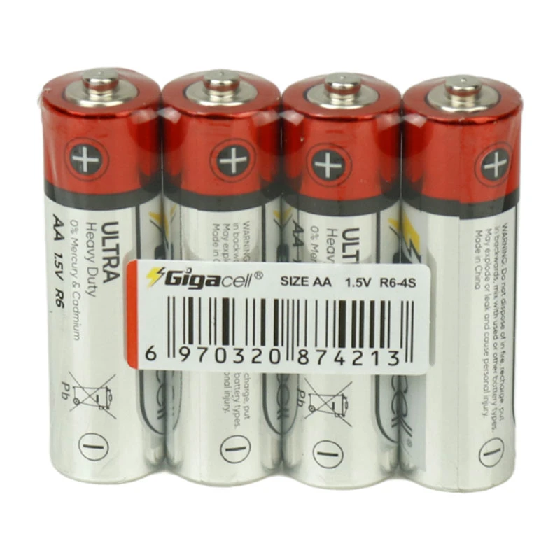 باتری چهارتایی قلمی Gigacell Ultra Heavy Duty R6 1.5V AA شرینک