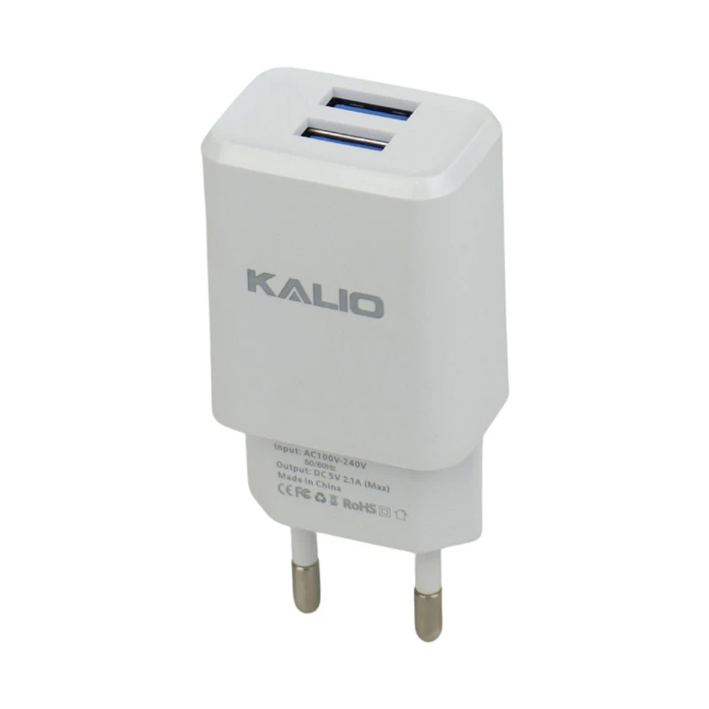 کلگی شارژ Kalio CH-10 2Port 2.1A 10.5W بسته 2 عددی شرینک