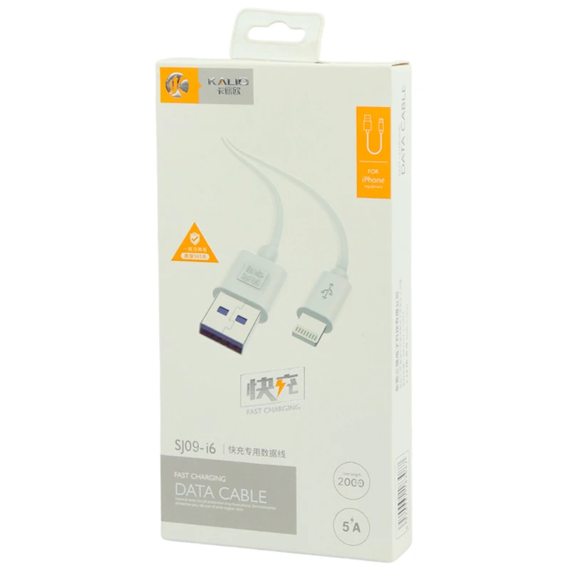 کابل لایتنینگ فست شارژ 5 آمپر Kalio SJ09-i6 طول 2 متر