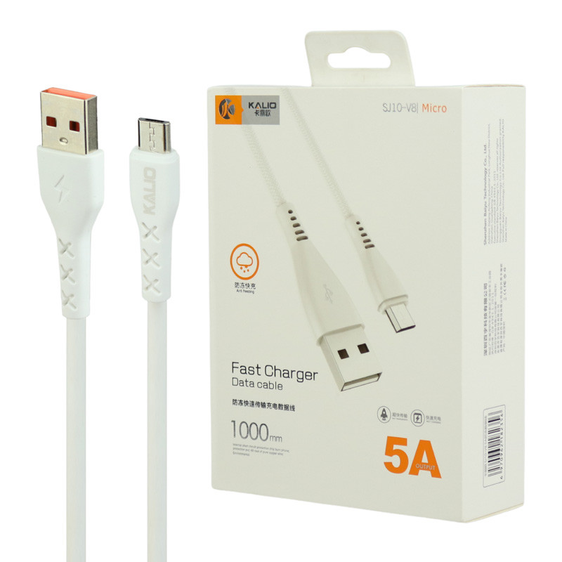 کابل میکرو یو اس بی فست شارژ Kalio SJ10-V8 5A 1m
