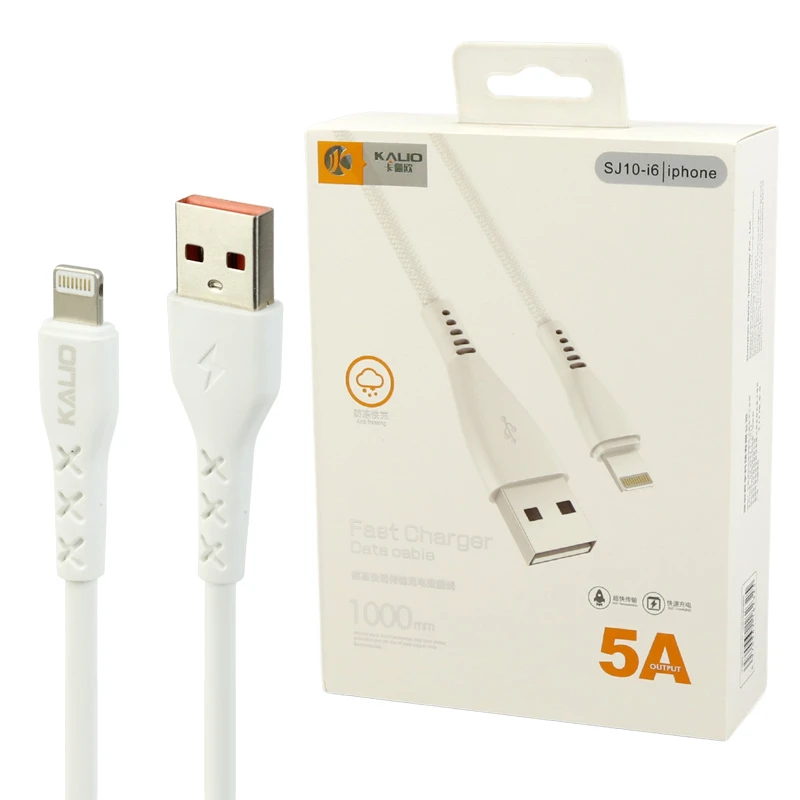 کابل لایتنینگ فست شارژ 5 آمپر Kalio SJ10-i6 طول 1 متر