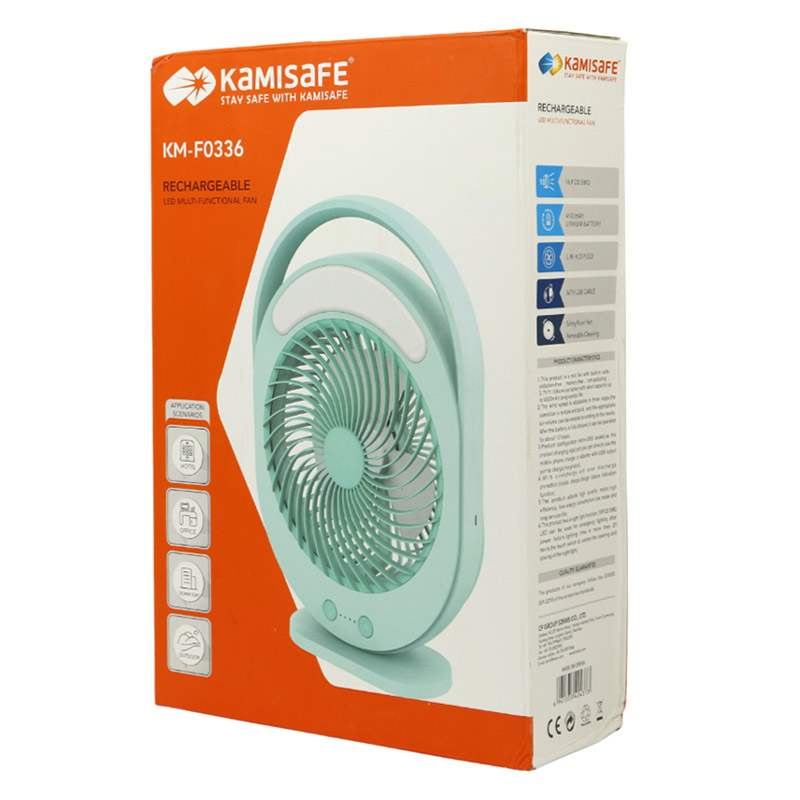 پنکه رومیزی شارژی کامی سیف KM-F0336