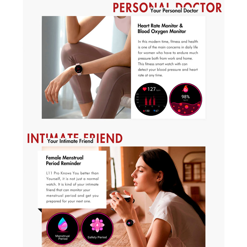 ساعت هوشمند کیسلکت Kieslect Lady Smart Watch L11 Pro