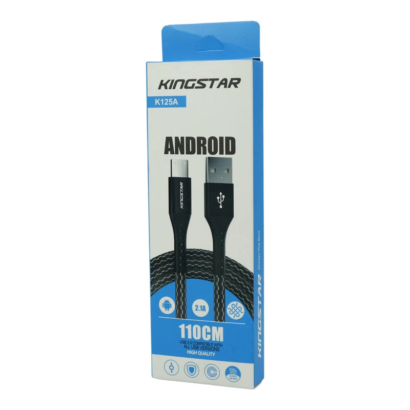 کابل میکرو یو اس بی 2.1 آمپر کینگ استار K125A طول 1.1 متر