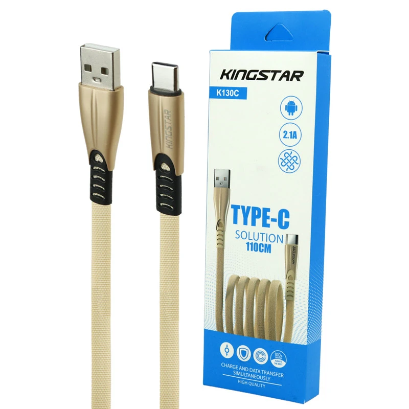 کابل تایپ سی 2.1 آمپر کینگ استار K130C طول 1.1 متر