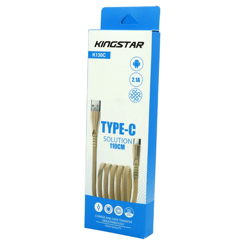 کابل تایپ سی 2.1 آمپر کینگ استار K130C طول 1.1 متر