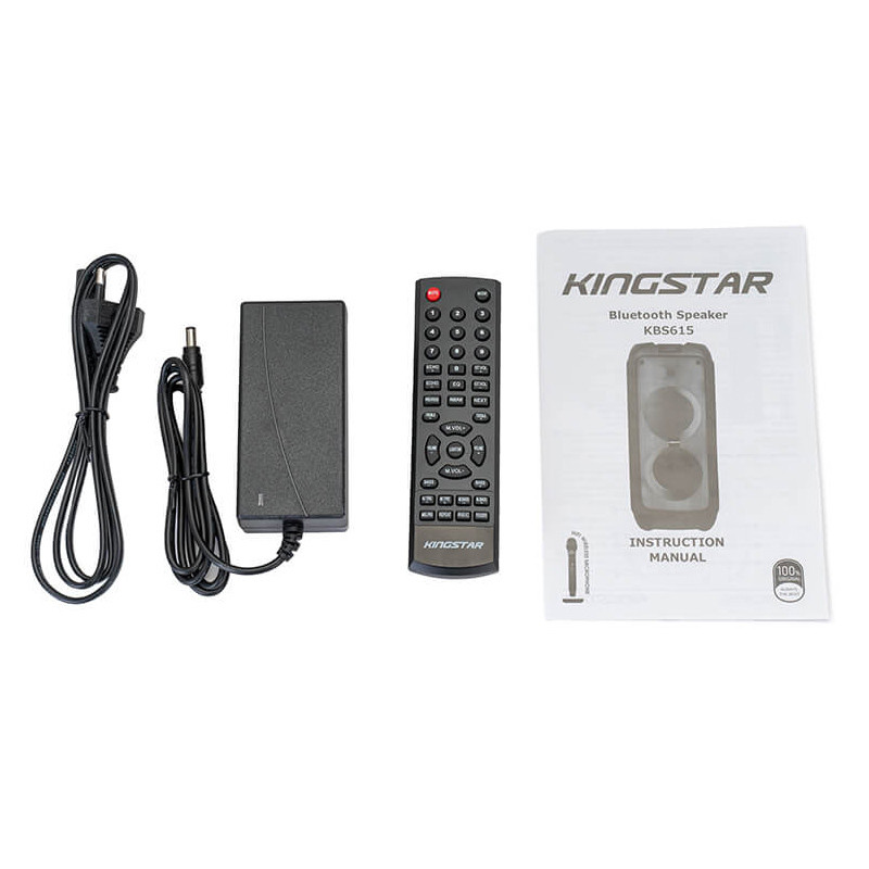 اسپیکر چمدانی بلوتوثی رم و فلش خور KingStar KBS615 + میکروفون و ریموت کنترل