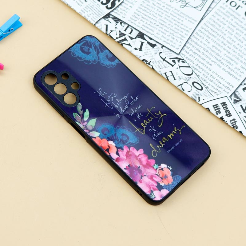 قاب لیزری سامسونگ Galaxy A13 4G طرح دار براق محافظ لنزدار