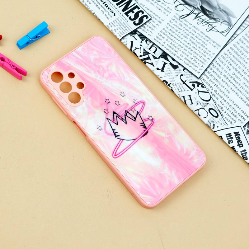 قاب لیزری سامسونگ Galaxy A13 4G طرح دار براق محافظ لنزدار