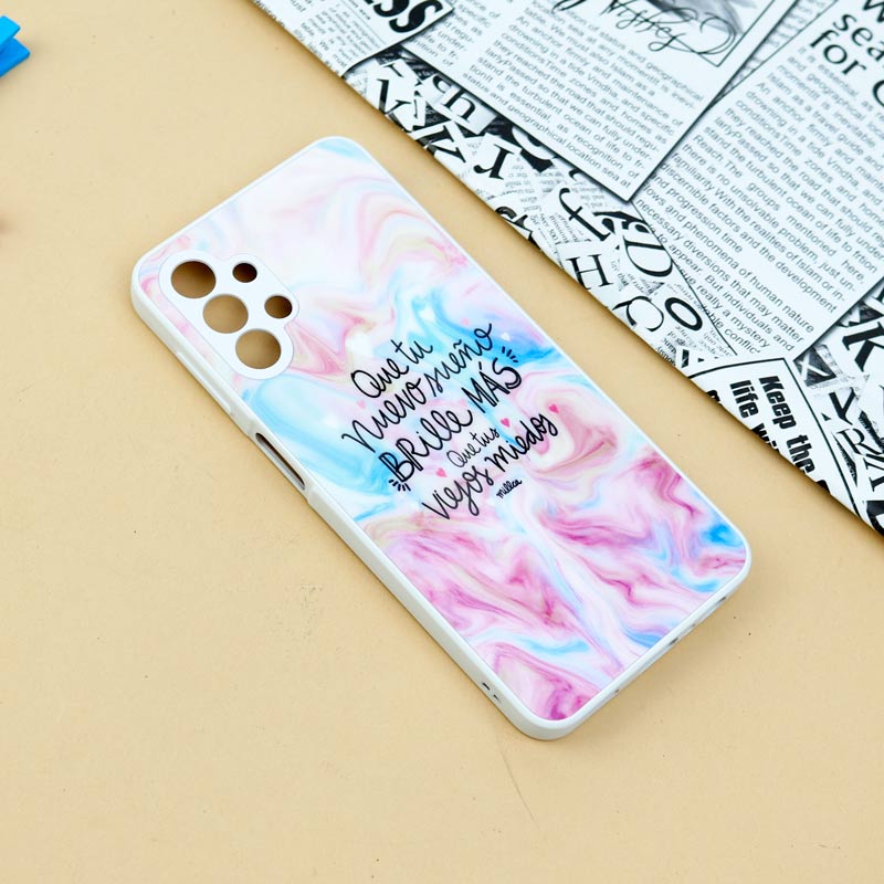 قاب لیزری سامسونگ Galaxy A13 4G طرح دار براق محافظ لنزدار