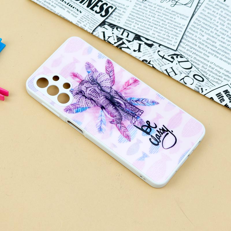 قاب لیزری سامسونگ Galaxy A13 4G طرح دار براق محافظ لنزدار