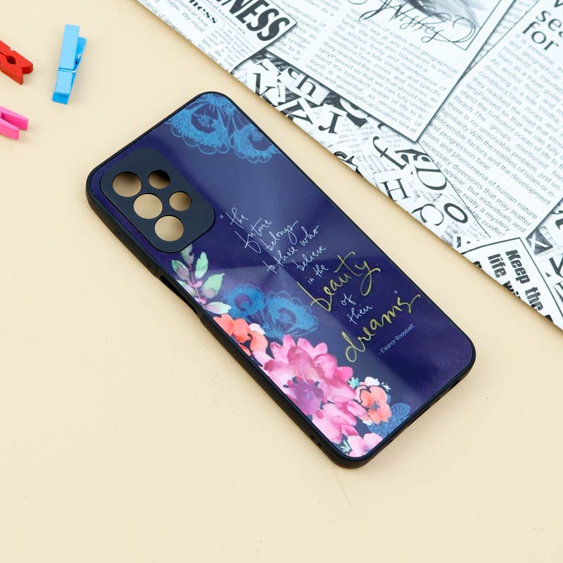 قاب لیزری سامسونگ Galaxy A23 طرح دار براق محافظ لنزدار