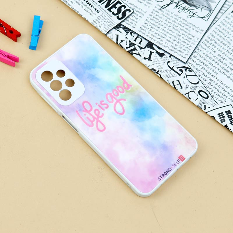 قاب لیزری سامسونگ Galaxy A23 طرح دار براق محافظ لنزدار