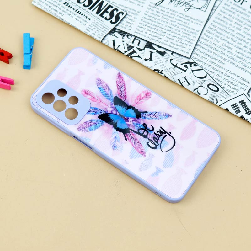 قاب لیزری سامسونگ Galaxy A23 طرح دار براق محافظ لنزدار
