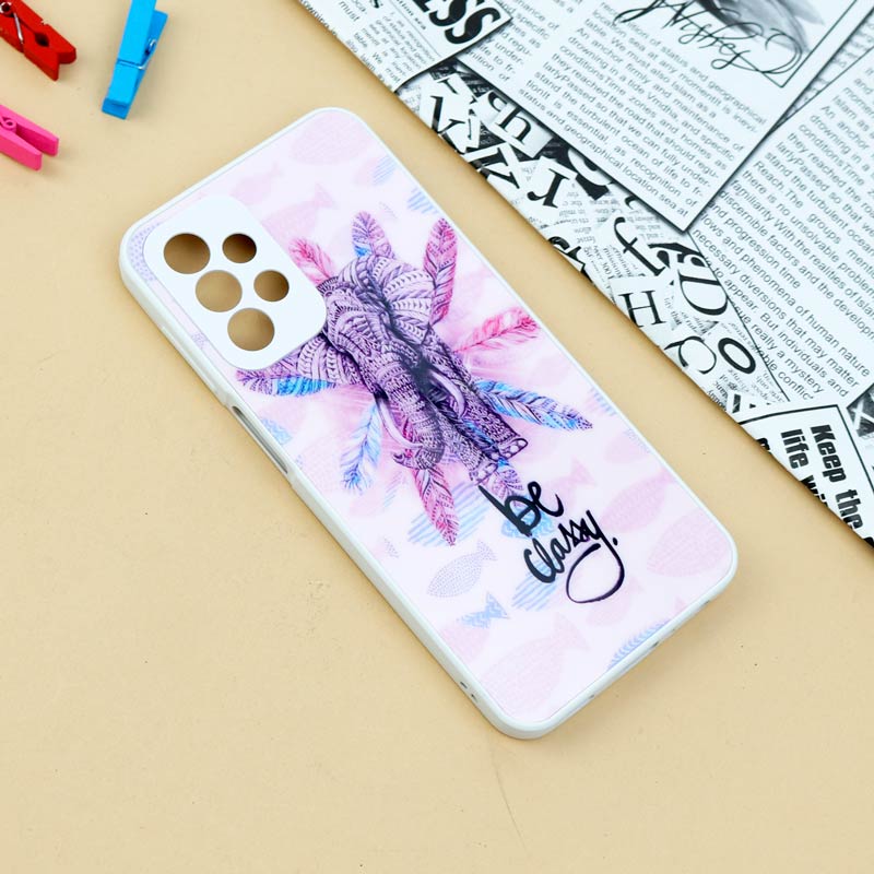 قاب لیزری سامسونگ Galaxy A23 طرح دار براق محافظ لنزدار