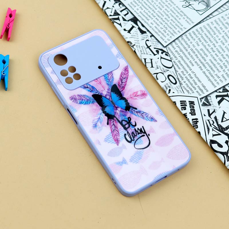 قاب محافظ لنزدار لیزری طرحدار براق Xiaomi Poco M4 Pro